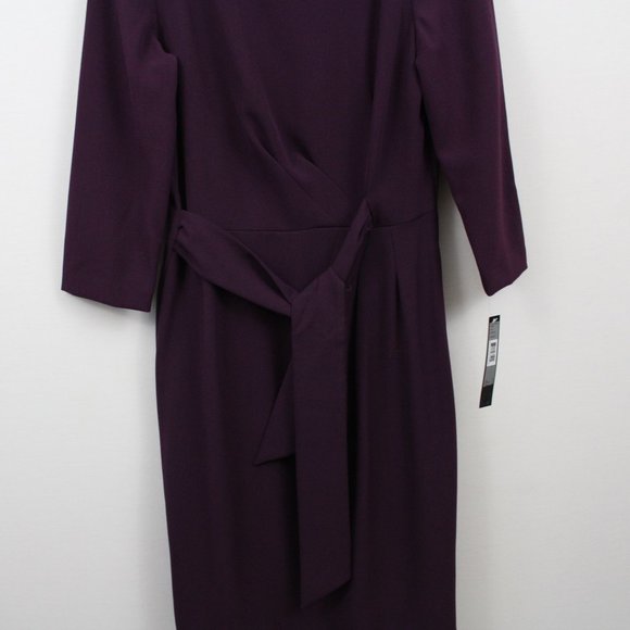 ⬇️$25 Tahari ArthurS. Levine Purple 3/4 Sleeve Dress - Picture 3 of 13